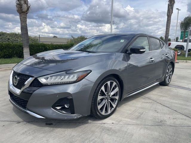2019 Nissan Maxima 3.5 Platinum in Gray — front three-quarter view